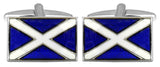 Scottish Flag Rhodium Plated Cufflinks by Dalaco