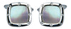 Mother of Pearl Port Hole Rhodium Plate Cushion Cufflinks by Dalaco