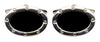 Onyx Oval Port Hole Rhodium Plated Cufflinks by Dalaco