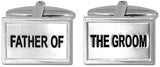 Father of The Groom Wedding Cufflinks Rhodium Plate by Dalaco