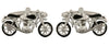 Motor Bike Rhodium Plated Cufflinks by Dalaco