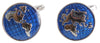 World Map Cufflinks Blue & Rhodium by Dalaco