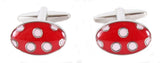 Red & White Spots Cufflinks by Dalaco