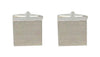 Square Engravable Brushed Rhodium Cufflinks by Dalaco
