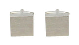 Square Engravable Brushed Rhodium Cufflinks by Dalaco