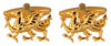 Welsh Dragon Cut Out Gold Plated Cufflinks by Dalaco