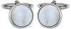Mother of Pearl Round Rhodium Plated Cufflinks by Dalaco