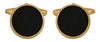 Onyx Round Gold Plated Cufflinks by Dalaco