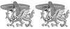 Welsh Dragon Cut-Out Rhodium Plated Cufflinks by Dalaco