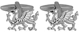 Welsh Dragon Cut-Out Rhodium Plated Cufflinks by Dalaco