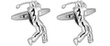 Golfer Cut Out Rhodium plated Cufflinks by Dalaco