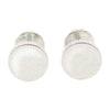 Round Ridged Edged Bar Cufflinks Rhodium Plate by Dalaco