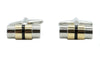 Black Gold & Rhodium Barrell Cufflinks by Dalaco