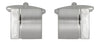 Curved Square Brushed & Shiny Rhodium Plated Cufflinks by Dalaco