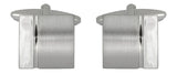 Curved Square Brushed & Shiny Rhodium Plated Cufflinks by Dalaco