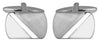 Diagonal Brushed/Shiny Rhodium Plated Cufflinks by Dalaco
