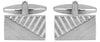 Rect Diagonal Brushed/Engine Turned Rhodium Plated Cufflinks by Dalaco