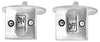 Light Switch On/Off Rhodium Plated Cufflinks by Dalaco