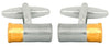 Gun Cartridge 2-Tone Rhodium and Gold Plated Cufflinks by Dalaco