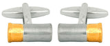 Gun Cartridge 2-Tone Rhodium and Gold Plated Cufflinks by Dalaco