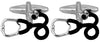 Stethoscope Rhodium Plated Cufflinks with black detail by Dalaco