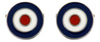 RAF Roundel Enamel & Rhodium Plated Cufflinks by Dalaco