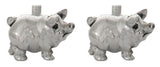 Pig 3D Rhodium Plated Cufflinks by Dalaco