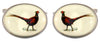 Pheasant Oval Rhodium Plated Cufflinks by Dalaco