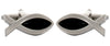 Fish Symbol Rhodium Plated Cufflinks by Dalaco