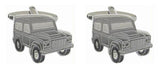 Grey Land Vehicle (Defender) Rhodium Plated Cufflinks by Dalaco