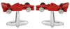 Formula 1 Red Racing Car Rhodium Plated Cufflinks by Dalaco