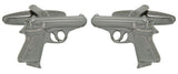 Walther PPK Handgun Cufflinks with Gun Metal Plating by Dalaco