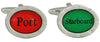 Port & Starboard Rhodium Plated Cufflinks by Dalaco