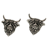 Highland Cow Rhodium & Black Enamel Cufflinks by Dalaco