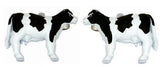 Black & White Cow Rhodium Plated Cufflinks by Dalaco