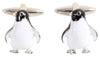 3D Penguin Rhodium Plated Cufflinks by Dalaco