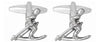 Skier Rhodium Plated Cufflinks by Dalaco