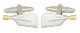 Rowing Blade Rhodium Plated Cufflinks with Gold Plate Detail by Dalaco