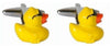 Yellow Rubber Duck Rhodium Plated Cufflinks by Dalaco