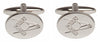 Masonic Engraved Oval Rhodium Plated Cufflinks by Dalaco