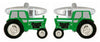 Green Tractor Rhodium Plated Cufflinks by Dalaco
