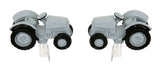 3D Vintage Tractor Rhodium Plated Cufflinks by Dalaco