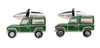 Green Land Vehicle Cufflinks Rhodium Plated by Dalaco