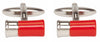 Red Gun Cartridge Rhodium Plated Cufflinks by Dalaco