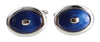 Blue Oval Enamel Cufflinks by Dalaco