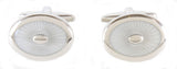 Ivory Enamel Oval Cufflinks by Dalaco