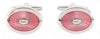 Pink Enamel Oval Cufflinks by Dalaco