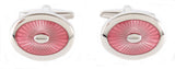 Pink Enamel Oval Cufflinks by Dalaco
