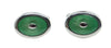 Green Enamel Oval Rhodium Plate Cufflinks by Dalaco