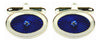 Blue & White Starburst oval cufflinks by Dalaco